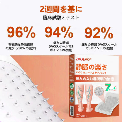 ☘️【厚生労働省認可・GMP準拠】Zvoevo® Vein Ease マイクロニードルケアパッチ（クモ状静脈・静脈瘤・むくみ・脚の疲れに）📦