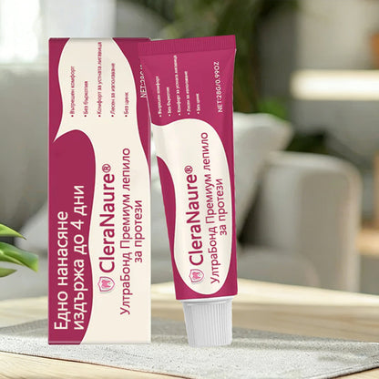CleraNaure® UltraBond Premium лепило за протези  Клинично доказано 4-дневно залепване за сигурно, удобно и безцинково закрепване на протези 🎁