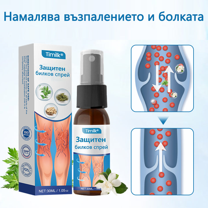 Timilk® VeinGuard Herbal Spray-Клинично доказано е, че премахва разширените вени само за 7 дни!✅