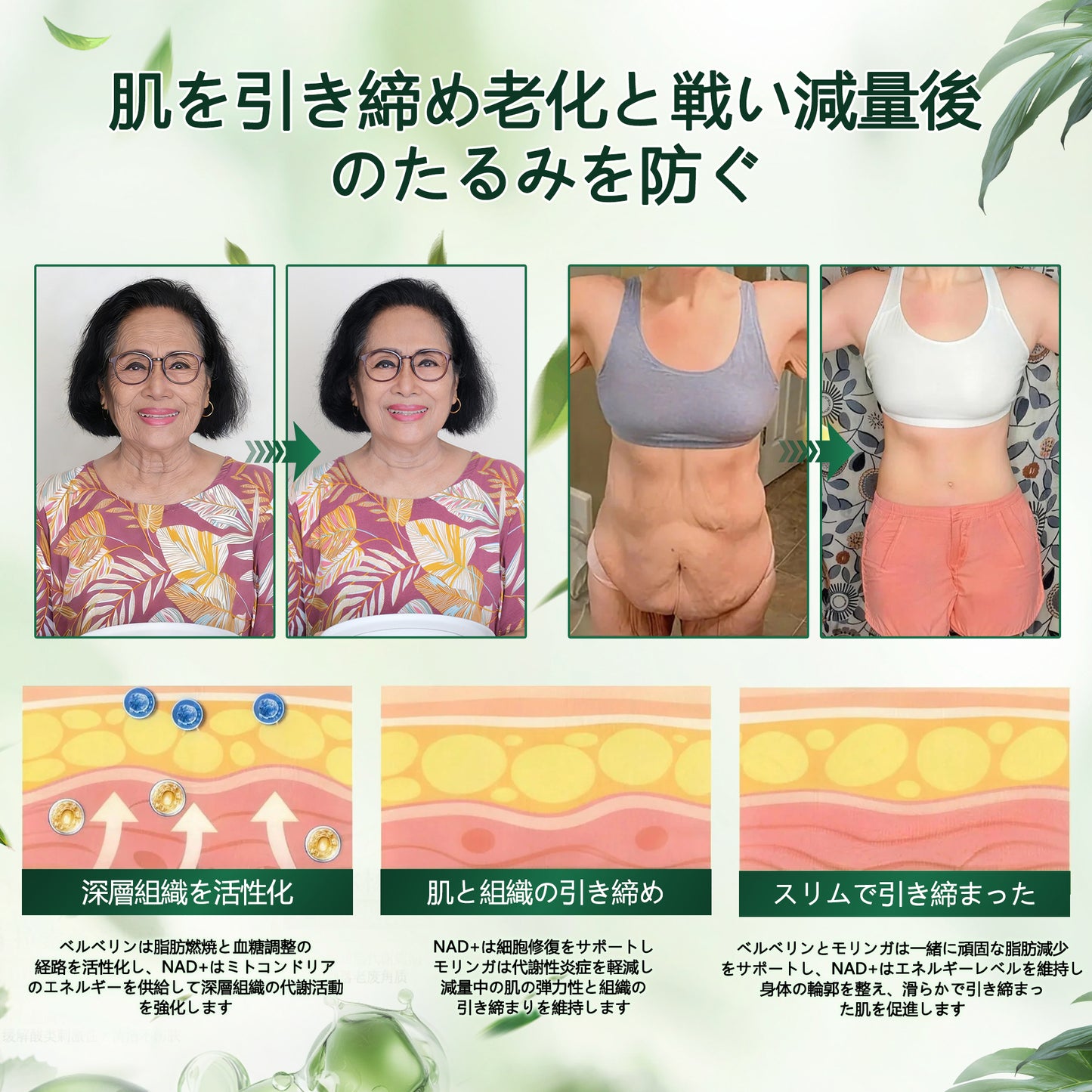 🛒BOMSTF®＆NAD+ 8-in-1 ナノ強化フォーミュラ【アップグレード版】内臓脂肪 / 肥満 / 糖尿病 / 睡眠時無呼吸 / 関節ケア / 肌のたるみ 集中サポート